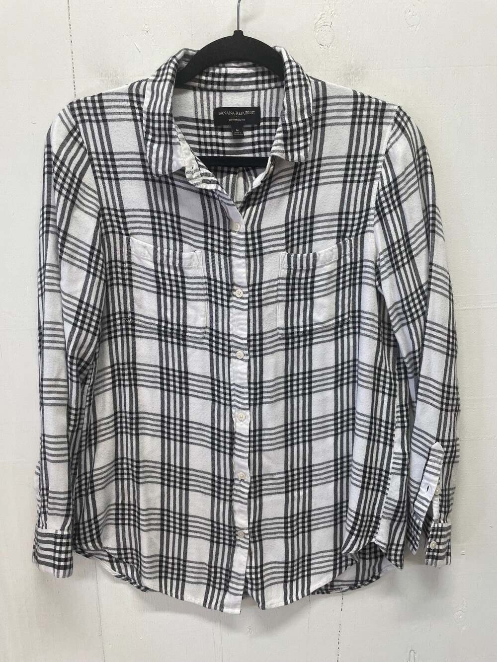Banana Republic Women's Boyfriend Fit Long Sleeve Flannel Button Up Size Medium